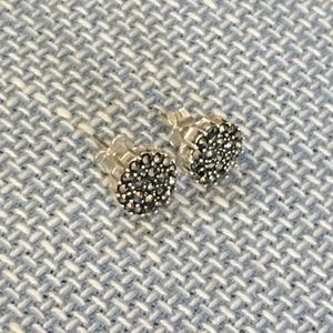 Marcasite Pave Studs Sterling Silver 10mm